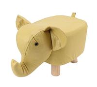 Pilipane Reposapiés de Animales con Forma de Elefante, Bonito Taburete tapizado para habitación Infantil, Dormitorio, Sala de Juegos, Sala de Estar, diseño Innovador de Dibujos Animados, (Amarillo)
