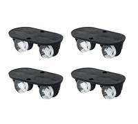 Pilipane Ruedas auto adhesivas Mini Pastel de pegatina no giratoria Ruedas de polea para la basura Caja de plástico en movimiento de fondo 4.2 x 2 x 1.7 cm 4 paquete (Negro)
