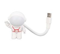 Pilipane Spaceman Astronaut Lámpara de mesa Control de voz Luz nocturna LED regulable Alimentado por USB Temperatura de color dual para dormitorio de niños Escritorio de guardería Plástico