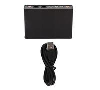 Pilipane Tarjeta de Sonido USB 6 Canal 5.1 Adaptador de Audio Externo con Velocidad de muestreo de 48 kHz para la computadora portátil de la computadora portátil actualización de Aluminio (Negro)