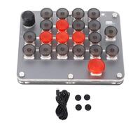 Pilipane Teclado mecánico Macro con una Mano 21 Teclas Interruptor Rojo programable USB C BT Conexión Teclado de Juegos portátiles para Jugadores de PC y Trabajadores de Oficina ABS