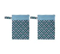 Pilipane Two Zippered Wet Dry Bags Waterproof Reusable Leak Proof Double Pockets For Baby Cloth Diapers Travel Outings Polyester 25 X 35cm 2pcs (el Vino)