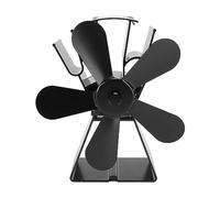 Pilipane Ventilador de estufa con alimentación de calor 5 cuchillas Termoeléctrico Ventilador de chimenea autodenominada Calefacción eficiente para estufas de madera Estufas de queroseno (Negro)