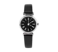 Pilipane Women's Watches,Elegant Small Quartz Wrist Watch with Synthetic Leather Band, Mini Round Dial, Stylish Design (cinturón Negro Placa Negra)