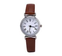 Pilipane Women's Watches,Elegant Small Quartz Wrist Watch with Synthetic Leather Band, Mini Round Dial, Stylish Design (Café con Plato Blanco)