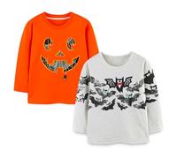 Pilipulu Camiseta de Manga Larga Niño, Pack de 2 Camisetas de Algodón, T-Shirt Bebé Niños de Dinosaurio para Infantiles 6 Años, Calabazas 1