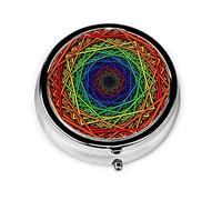 Pill Box Abstract Circle Line Kaleidoscope Pastillero para monedero Lindo pequeño organizador de píldoras redondo de viaje