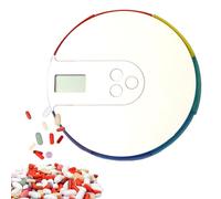 Pill Box con alarma - Dispensador automático de píldoras, recordatorio inteligente | 4 alarmas/día, 7 días, caja de almacenamiento de tableta de 7 días, pantalla digital grande, protección de la