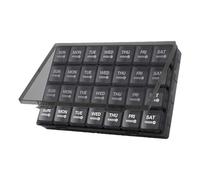 Pill Box, Medicine Organizer, 28 Compartments Dust-Proof Travel-Friendly Pill Storage Case with Transparent Lid for Daily or Weekly Use, 9.37x5.79x1.46 Inches 332g