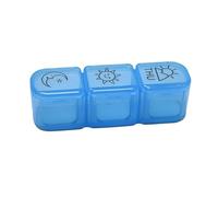 Pill Box Mini Pill Case 3 Grids Tablet Pill Organizer Case Dispenser Travel Tablet Holder Container Storage Box (Blue)