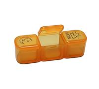 Pill Box Mini Pill Case 3 Grids Tablet Pill Organizer Case Dispenser Travel Tablet Holder Container Storage Box (Orange)