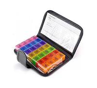 Pill Box Organiser Weekly Small Travel Reminder Vitamins for Medicines Supplements Portable Tablet Storage Rainbow ,7days