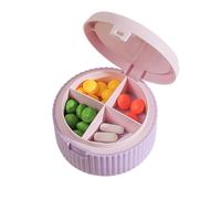 Pill Box Organizer, Daily Medicine Dispenser, Travel Pill Holder with Sturdy and Safe Material Design for Travel, Work, or Home Use, 3,35 x 3,35 x 1,77 pulgadas