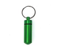 Pill Box Portable Colorful Aluminum Pill Box Medicine Case Container Bottle Holder Keychain Outdoor Pill Case Pill Box Portable,Verde