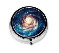 Pill Box Spiral Galaxy Pill Case para monedero Lindo pequeño organizador de píldoras redondo de viaje