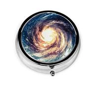 Pill Box Spiral Galaxy Pill Case para monedero Lindo pequeño organizador de píldoras redondo de viaje