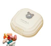Pill Box Travel, Travel Pill Box, Travel-Friendly Pill Organizer, Compact Travel Medicine Organizer, Travel Pill Holder with Compartments, 3.15x3.15x1.57 Inches Weekly Pill Box Organizer for Travel