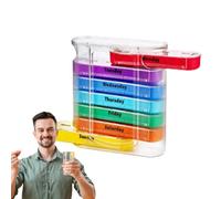 Pill Case, Pill Box Organizer, Pill Organizer with 4 Compartments, Travel-Friendly Pill Planner, Weekly Pill Dispenser, Daily Pill Organizer for Men and Women