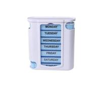 Pill Cases Box Organizer 7 Days 28 Grids 4 Times Portable Travel with Large Compartiments for Vitamins Tablet Fish Oils (B-Blue)