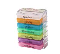 Pill Cases Box Organizer 7 Days 28 Grids 4 Times Portable Travel with Large Compartiments for Vitamins Tablet Fish Oils(C-28 Grids)
