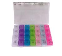 Pill Cases Box Organizer 7 Days 28 Grids 4 Times Portable Travel with Large Compartiments for Vitamins Tablet Fish Oils (Medium)
