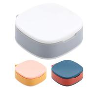 Pill Container Box - 4 Compartment Storage Organizer, Large Capacity Tablet Dispenser Case, Portable Travel Medication Holder, Pocket Purse Friendly Daily Supplement Storage Solution Home Use System