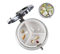 Pill Container, portátil píldora, caja de suplemento compacta, 3 compartments medication Storage, ideal para bolsillo, Purse, Travel, Daily Use, 1.97x1.97x0.63 pulgadas