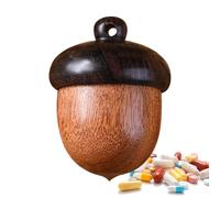 Pill Container - Wood Pine Nut Shape Pill Organizer | Cute Travel Size Containers | Medicine Box For Jewelry Accessory | Cute Travel Size Containers Medicine Pills Organizer Jewelry Accessory Daily P
