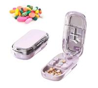 Pill Cutter,Cutting Multiple Pills,1/2 1/3 1/4 Pill Splitter For Large,Small And Tiny Pills,With Improved Sharp Blade,Accurate Centering Alignment Devic,Storage Organizer,Adjustable (Pink)