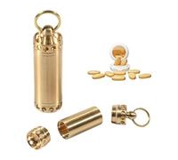 Pill dispenser Caja de pastillas de latón pequeña, llavero de caja de pastillas Nitro, soporte de pastillas de viaje for bolso, estuche de accesorios EDC hermético, botella de pastillas for exteriores