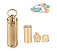 Pill dispenser Llavero con soporte for pastillas de latón, pastillero impermeable for viajes, botella de pastillas EDC for exteriores for bolsillo diario y kit de supervivencia for acampar (Size : La