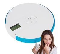 Pill Dispenser Machine, Electronic Pill Organizer, Automatic Caplet Reminder, Digital Medication Dispenser, 4.33x4.33x0.87 pulgadas, Smart Tablet Box with Alarm