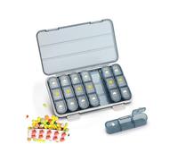 Pill dispenser Organizador de pastillas, pastillero de viaje de 7 días, pastillero hermético impermeable a prueba de humedad, sin BPA, fácil de abrir (Size : 21 grids-blue)