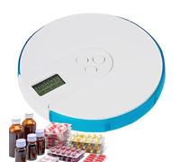 Pill Dispenser with Alarm, Medication Reminder Box, Portable Tablet Storage, 4 Alarms/Day, Large Digital Display, 7-Day Pill Organizer, Pp Material, 4.33x4.33x0.87in