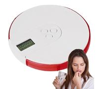 Pill Dispenser with Alarm, Medication Reminder Box, Portable Tablet Storage, 4 Alarms/Day, Large Digital Display, 7-Day Pill Organizer, Pp Material, 4.33x4.33x0.87in