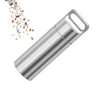 Pill Keychain - Metal Pocket Pill Container, Waterproof Daily Pills Holder Keychain for Travel Purse Men and Women | Portable Compact Medicine Storage Box | Durable Mini Pills Box for On-the-Go