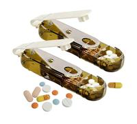 Pill Organizer - 2 Pieces Pill Box | Tablet organisser, Medication Case Portable Sealed Dispenser for Travel Home Day Night Men Women Family Friends Medication Box