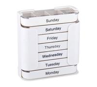 Pill Organizer - 7 Day Medicine Box with 4 Compartments for Kids, Elderly, and Adults, Portable Pill Case for Home, Work, School, Hospital, Airplane, Travel Use, 4.72x4.53x1.97 inch