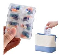 Pill Organizer Box, 7 Day Case, 2.95x2.36x0.87 Inches Easy Open Tablet Holder, Compact Weekly Container with 8 Compartments for Adults Elderly Teens Men Women Family Members and Friends
