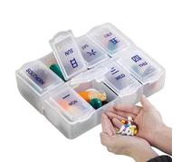 Pill Organizer, Daily Medication Storage, 2.95x2.36in Tablet Holder Container, Easy Open Design, 8 Compartments Separate for Men, Women, Adults, Elderly, Family, Friends, Adolescentes