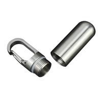 Pill Organizer Keychain - Metal Travel Pills Box Case, Compact Stainless