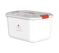 Pill Organizer, Large Pill Box, Portable Handle Lightweight Clear Dividers Compact Secure Closure Versatile Sturdy Construction, Medicine Storage for Family Home Travel, 8.43x11.46x7.17Inches, Red