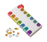 Pill Organizer, Medicine Case, 8.66x4.13x1.26in 7 Day Design, 14 Compartments, Portable Storage, Easy Open Lids, Portable Construction, for Airplane, Home, Hospital, Work, Vacation, School