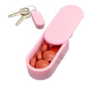Pill Pod Llavero magnético estándar para pastillas, mayor capacidad, duradero y ligero con elegante diseño minimalista, organizador de pastillas de viaje seguro y portátil para uso diario (rubor)