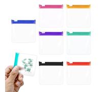 Pill Pouches For Travel - Portable Clear With Slide Lock Waterproof | Zippered Pill Pouch Set 7 Colors F0r Office | Travel Storage Bags For Jewelry Cosmetics Stationery Candy Dorm
