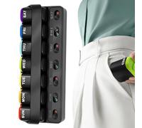 Pill Storage Case, Weekly Medicine and Supplement Holder with Easy Open Compartments, Pocket Size, Perfect for Indoor, Outdoor, School, Travel Use, Kids, Men, and Women