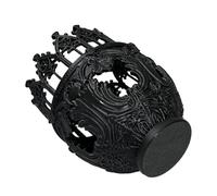 Pillar Candle Holder - Cathedral Design Table Centerpiece | Ornate Gothic Arch Frame with Distressed Finish & Pedestal Base for Home, Dinner Room and Fireplace Mantel