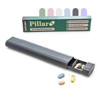 Pillar Plus - Organizador estético de pastillas de día 7 XL | Estuche de medicina de paja de trigo sin BPA | Bonito organizador de vitaminas para tabletas de viaje y hogar | Bonito pastillero semanal