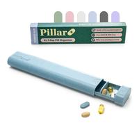 Pillar Plus - Pastillero de 7 días XL | Pastillero semanal de viaje | Organizador de tabletas fácil de abrir - 7 compartimentos XL | Pastillero premium para tabletas grandes, suplementos, vitaminas |