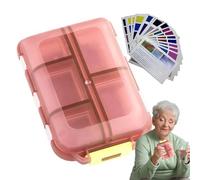 Pillen Organizer | Reise Pillenbox | Tragbarer Medikamenten Behälter | Mit 10 Fächern & Etiketten ideal für Alltag, Reisen, Urlaub, Büro & praktische Aufbewahrung von Tabletten & Vitaminen
